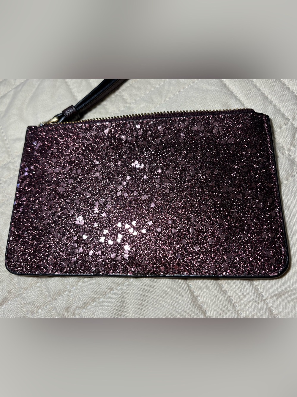 Coach Glitter Wristlet in Plum Sparkle - Picture 3 of 4